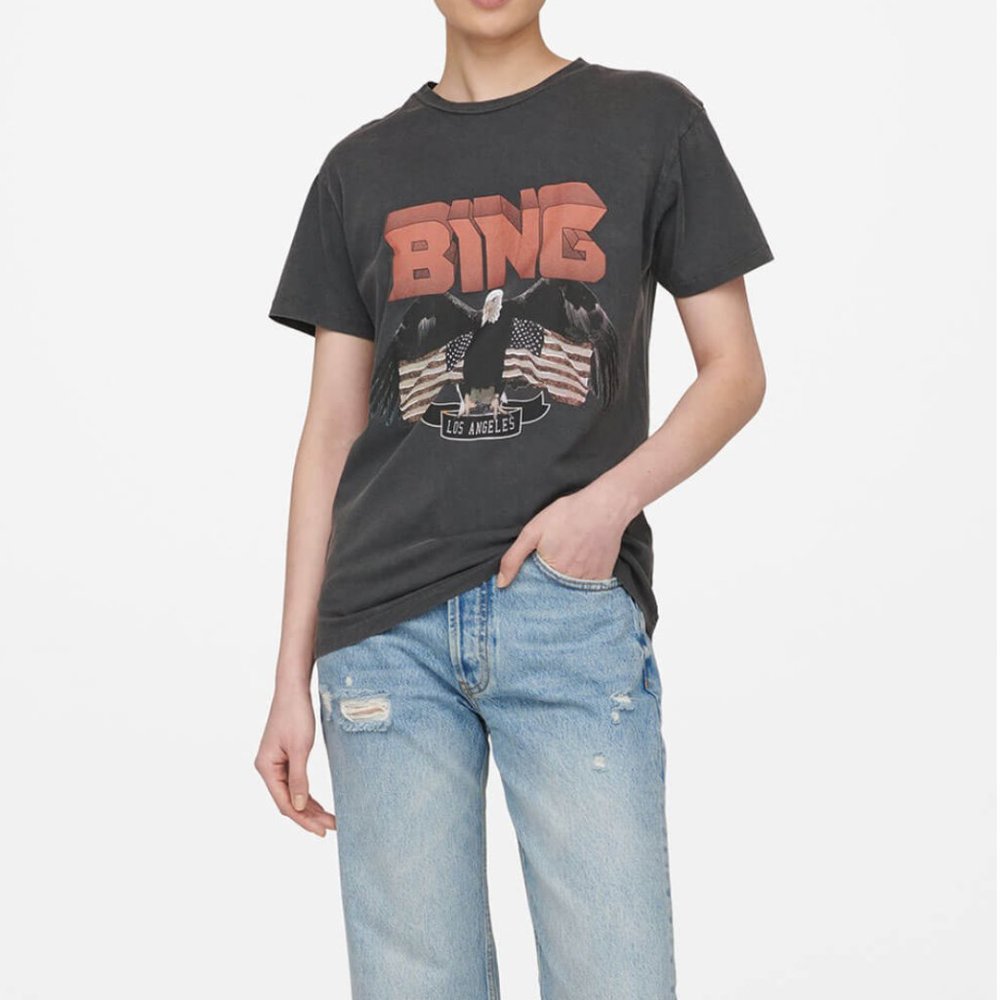 Anine Bing Vintage Tee, Black